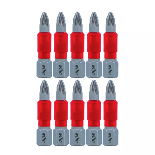 Puntas bit de impacto Phillips MaxxTor® Wiha, tratadas térmicamente para mayor durabilidad y precisión, ideales para herramientas eléctricas 2x29mm