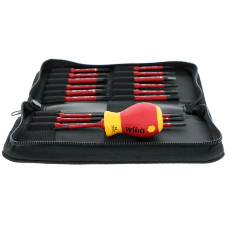 set wiha 20 varillas aisladas y mango de fuerza 1000v slimline con certificación vde para trabajos eléctricos