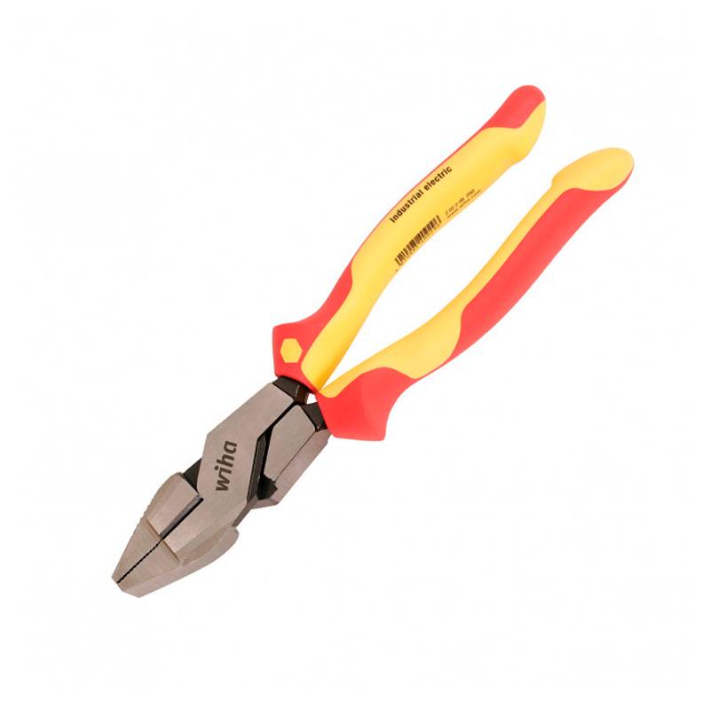 Alicate de Electricista 1000V Wiha 9.5” con mango ergonómico y aislamiento para trabajos de alta tensión.