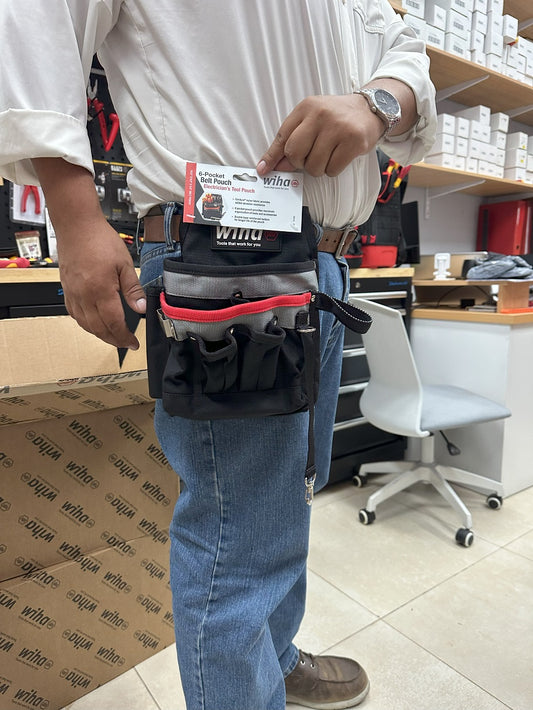 cinturón porta herramientas wiha de tela cordura resistente con bolsillos para herramientas