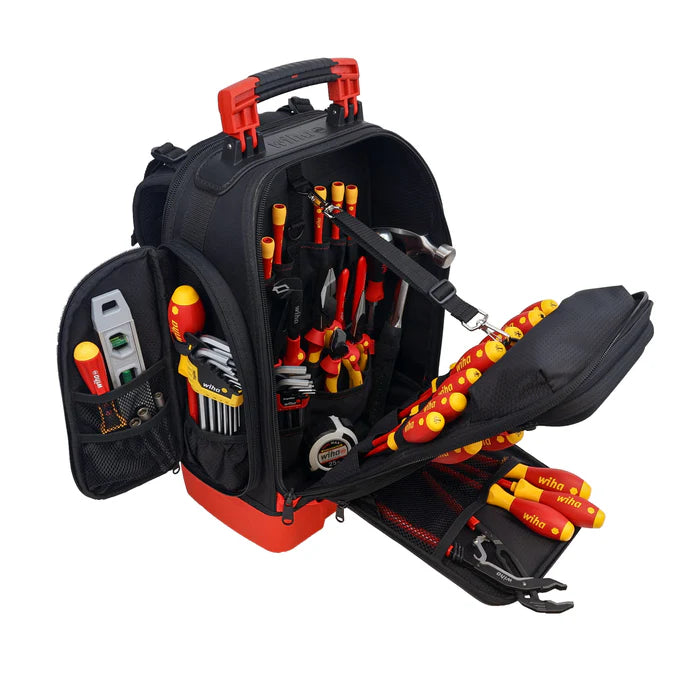 kit de herramientas wiha para electricista profesional en mochila premium con herramientas aisladas certificadas vde