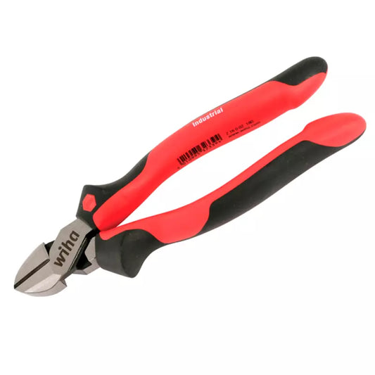 Alicate de Corte Diagonal Wiha 6.3″ /160mm, diseño ergonómico SoftFinish® Cushion Grip, acero de alta calidad y dureza 64HRC, ideal para trabajos eléctricos.