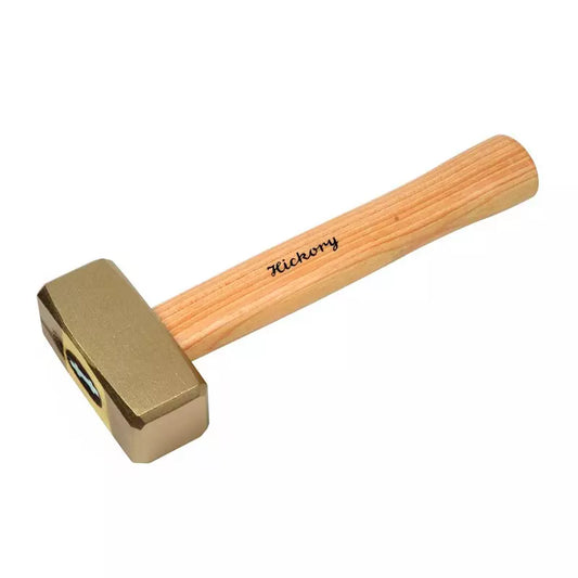 Comba Antichispa Aleación Bronce 1.5kg/3 Lb - Mango de Nogal Certificada en Alemania, ideal para trabajos en ambientes peligrosos.
