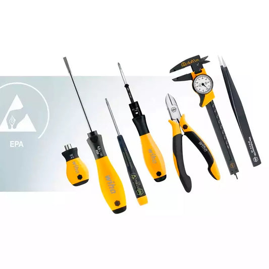 set de pinzas wiha antiestáticas en estuche compacto