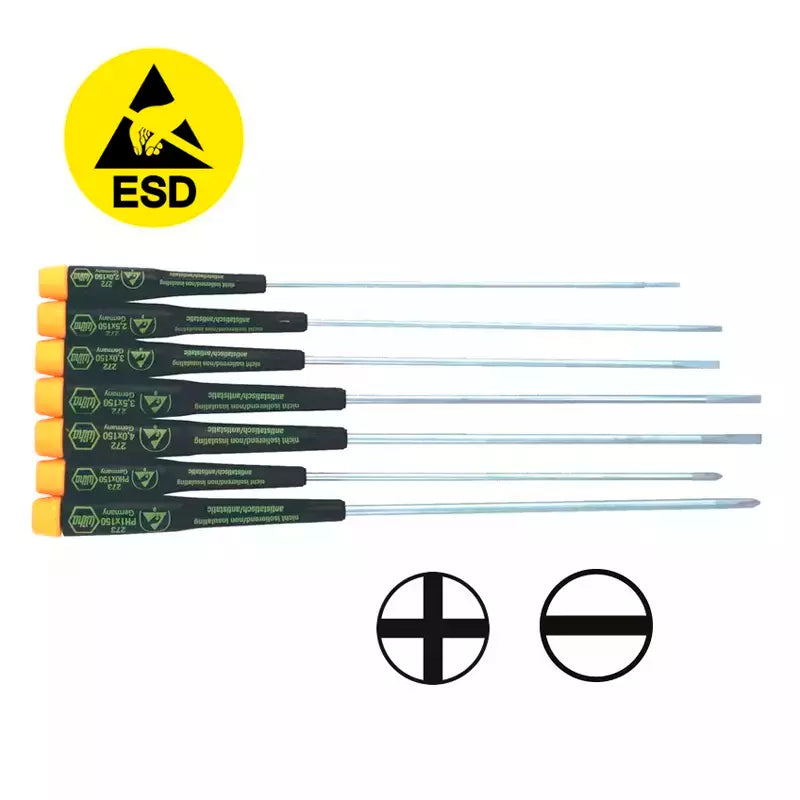 Juego de 8 Perilleros Tipo Dado ESD Wiha – Protección contra Descargas Electroestáticas