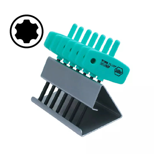 Juego de 7 llaves TORX Plus Wiha para plaquitas de metal duro o insertos de carburo, mango bandera, alta calidad