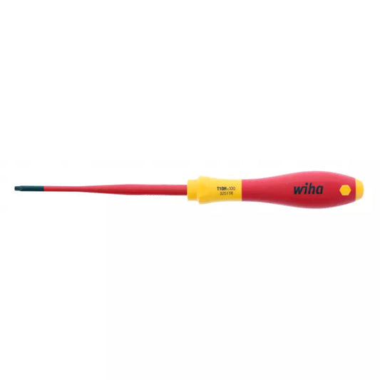 Destornillador Hembra Torx Security Dielectrico Wiha, aislamiento 1000V, acero C70, mango antideslizante, protección adicional contra manipulaciones no autorizadas. T30s x 150mm