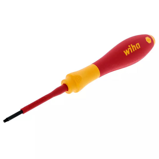 Destornillador TORX Aislado T27x 100mm 1000V Wiha, con mango ergonómico SoftFinish® para mayor comodidad y seguridad en trabajos eléctricos.