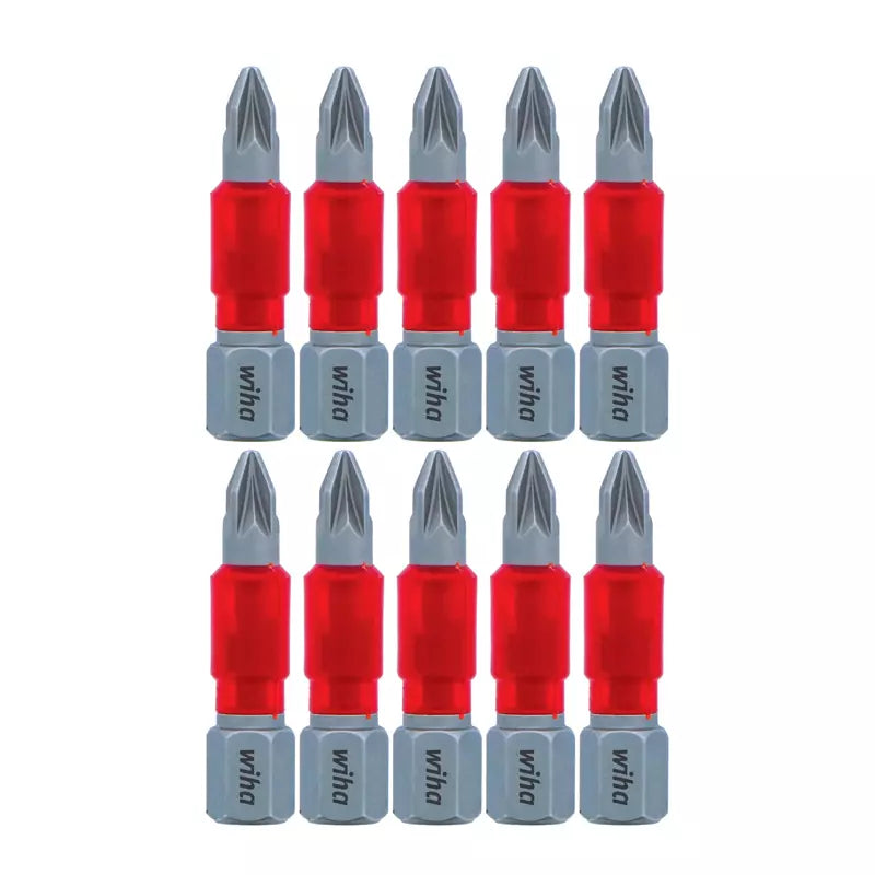 Puntas bit de impacto Phillips MaxxTor® Wiha, tratadas térmicamente para mayor durabilidad y precisión, ideales para herramientas eléctricas 3x29mm
