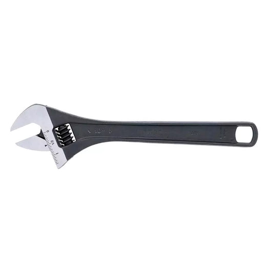 Llave ajustable fosfatada 12" Wiha con mordazas endurecidas, escala grabada con láser y diseño ergonómico resistente al óxido