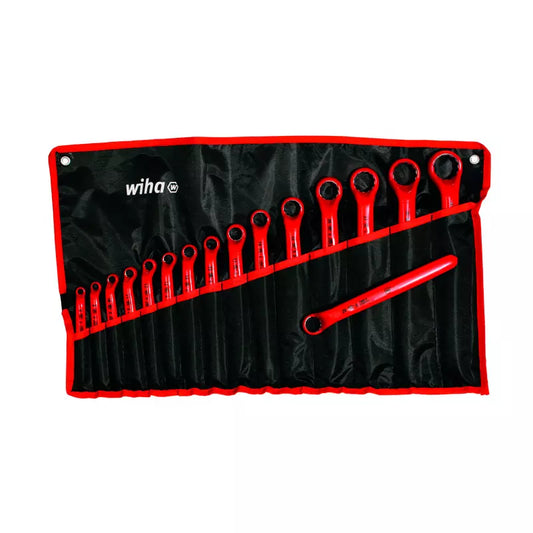 Set de llaves corona acodadas dieléctricas Wiha 1000V en pulgadas.
