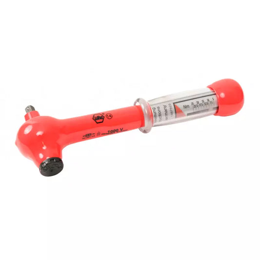Torquímetro Ratchet Dieléctrico Aislado 1000V Wiha 1/4″ ,5-25 Nm para Barras de Cobre Torquímetro ratchet, Wiha, aislado 1000V, barras de cobre, herramientas dieléctricas, seguridad eléctrica.