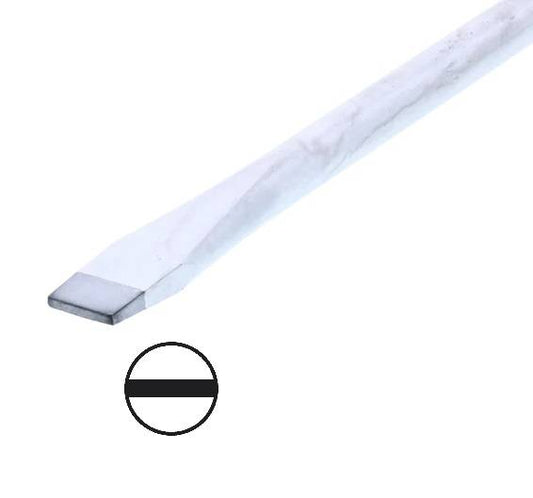 Destornillador plano Wiha utilizado en trabajos de electrónica y bricolaje, con punta de precisión y mango antideslizante Pl 4.0x200mm