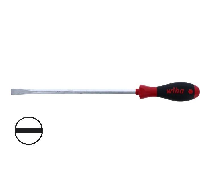 Destornillador plano Wiha utilizado en trabajos de electrónica y bricolaje, con punta de precisión y mango antideslizante Pl 4.5x80mm