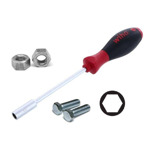 Destornillador tipo dado para tuerca en pulgadas Wiha con mango SoftFinish® ergonómico. 1/2 x 5.0″