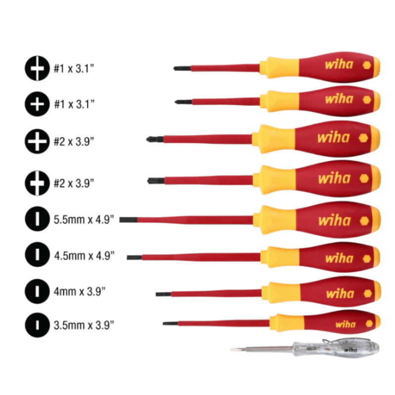 set destornilladores aislados wiha phillips plano xeno detector voltaje vde 1000v