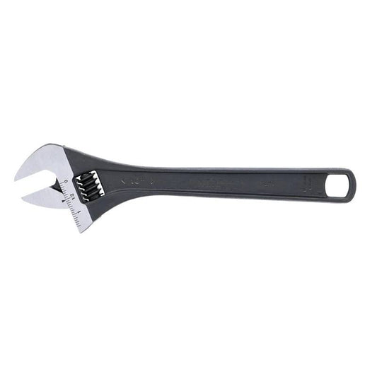 Llave ajustable fosfatada 10" Wiha con mordazas endurecidas, escala grabada con láser, diseño ergonómico y resistente al óxido