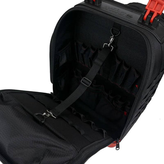 maleta wiha para electricistas con base impermeable correas acolchadas y 77 compartimentos
