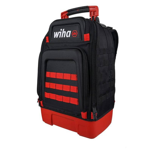 maleta wiha para electricistas con base impermeable correas acolchadas y 77 compartimentos