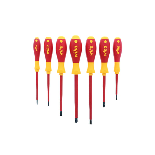 Set de 7 destornilladores Wiha aislados 1000V con puntas Phillips y planas para electricista