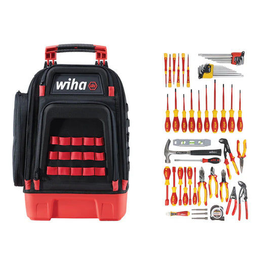 kit de herramientas wiha para electricista profesional en mochila premium con herramientas aisladas certificadas vde