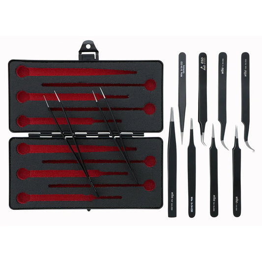 set de pinzas wiha antiestáticas en estuche compacto